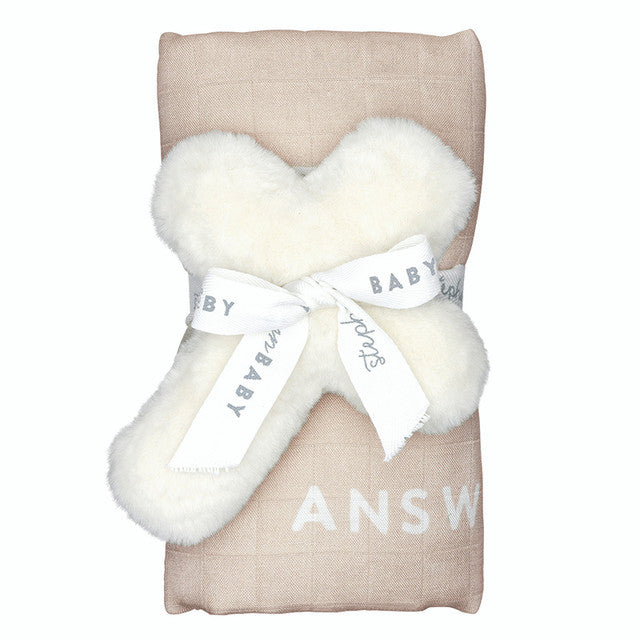 Answered Prayers Swaddle and Cross Rattle Plush