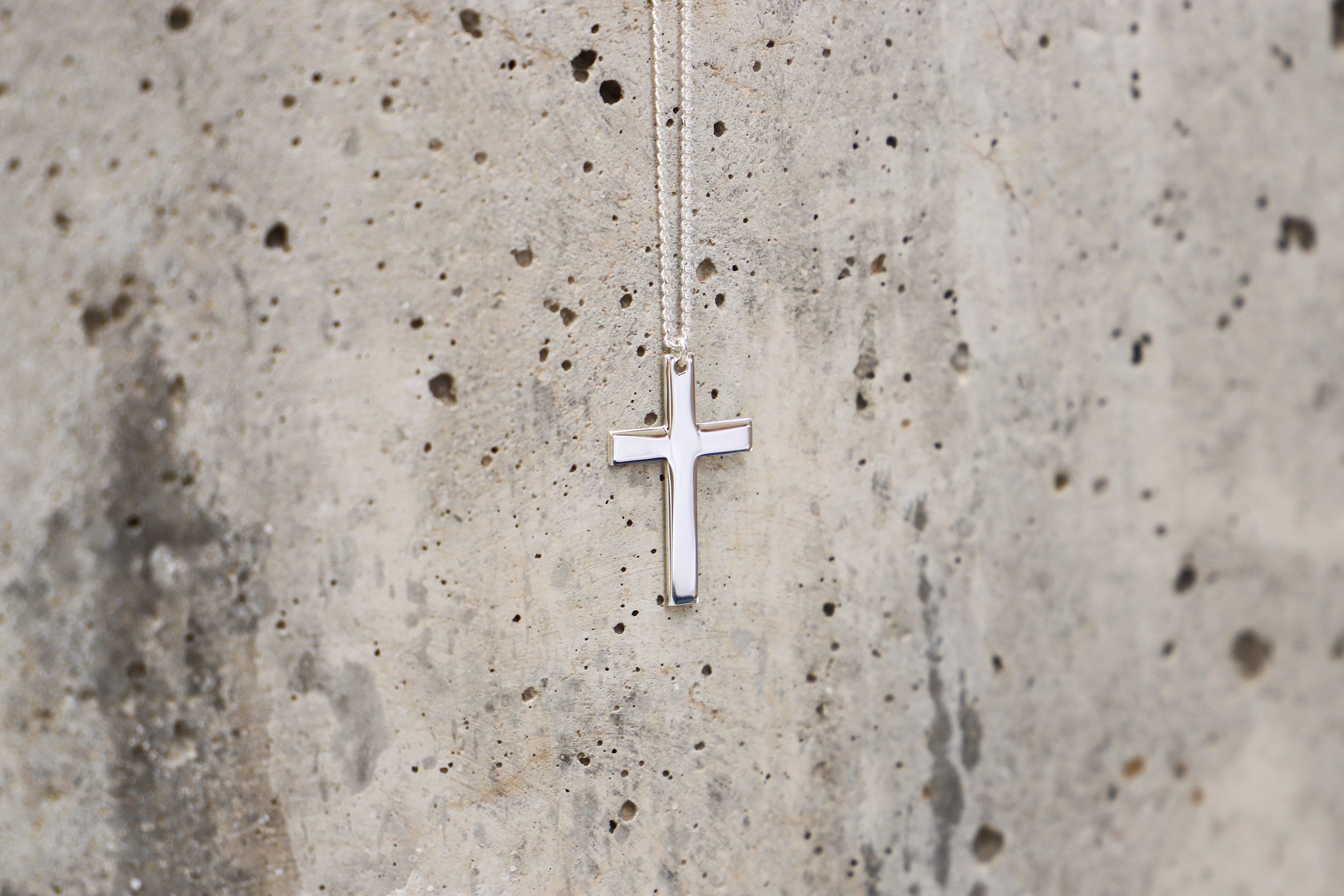 Sterling Silver Men's Cross Necklace