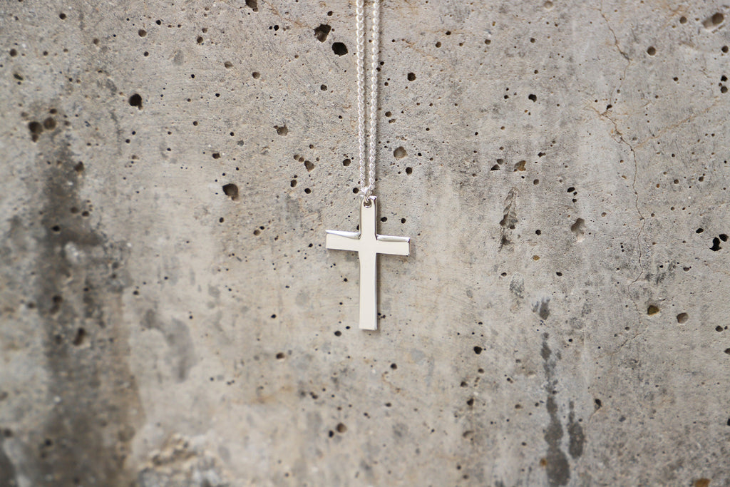 Sterling Silver Men's Cross Necklace