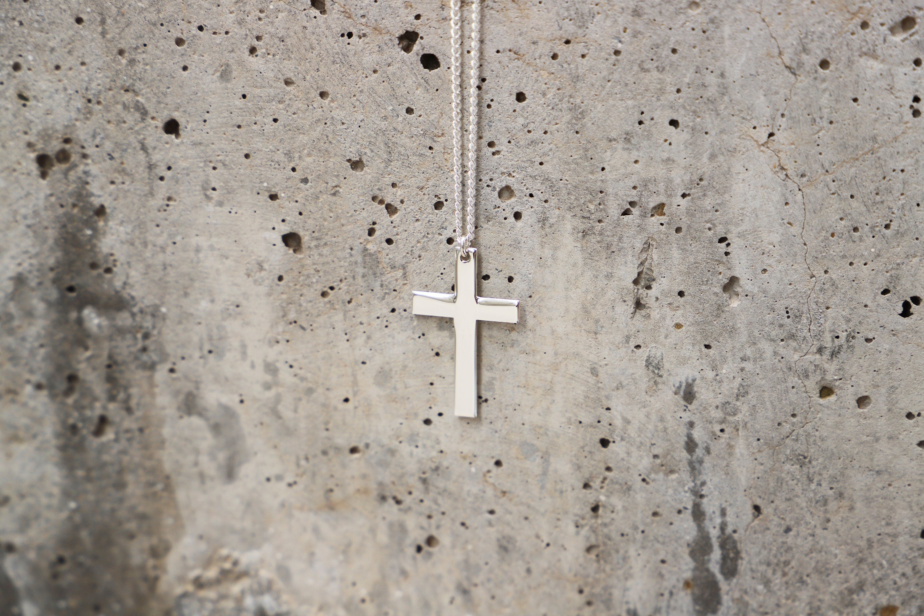Sterling Silver Men's Cross Necklace
